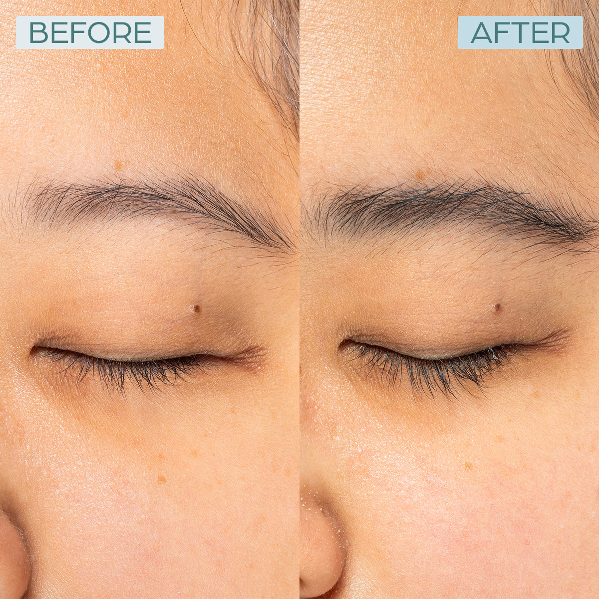 a comparison of a woman's face